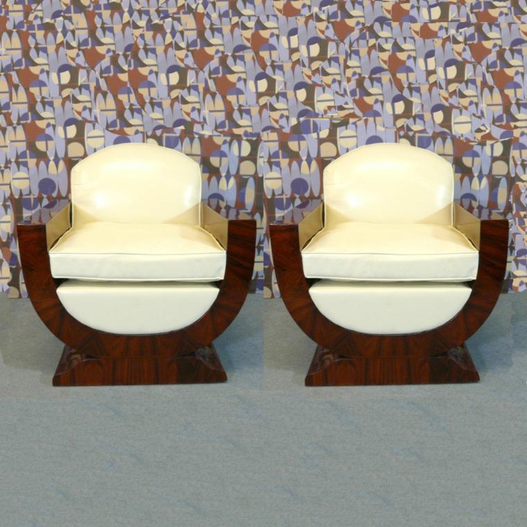 fauteuil moderne bois design art déco idée papier peint 
