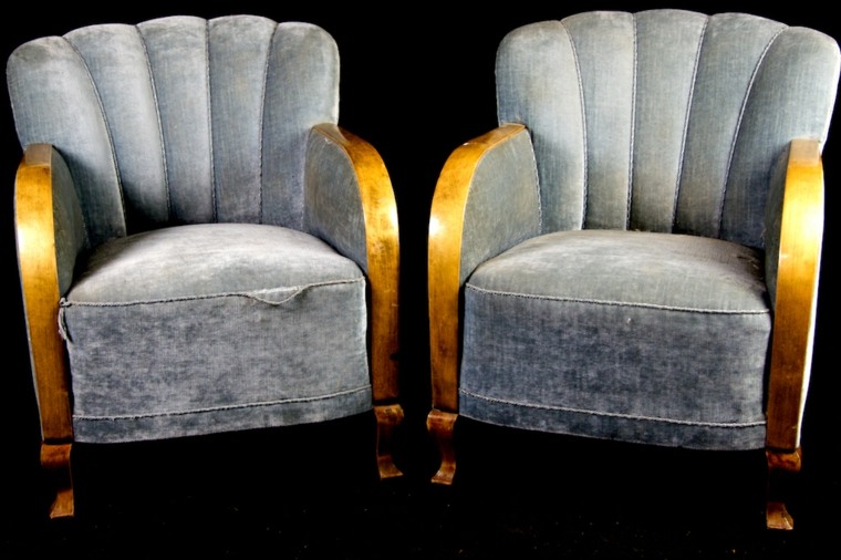 fauteuil gris vintage design idée 