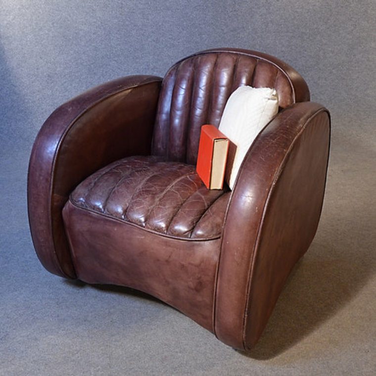fauteuil art déco vintage cuir design