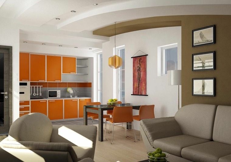 deco interieur design cuisines oranges