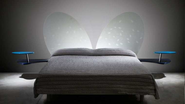 tête de lit originale chambre à coucher table de nuit chambre moderne intérieur contemporain 