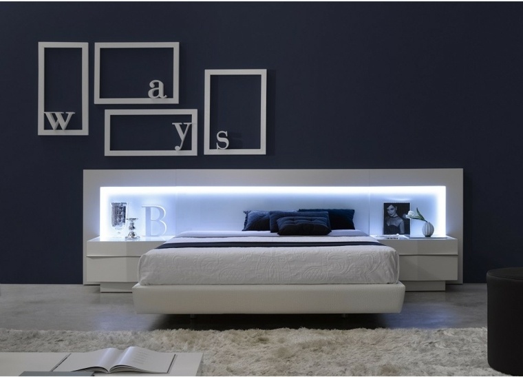 tête de lit lumineuse idée déco chambre mur éclairage design led 