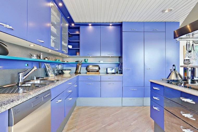 decoration cuisine bleue