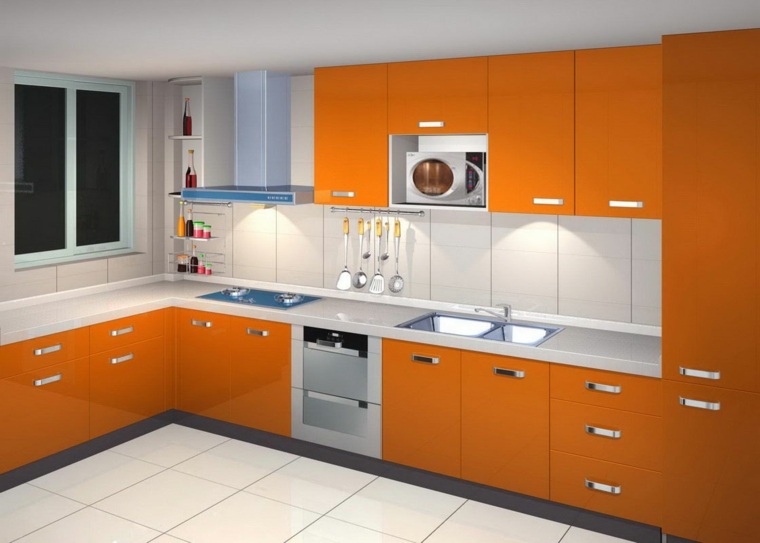 modele de cuisine couleur orange