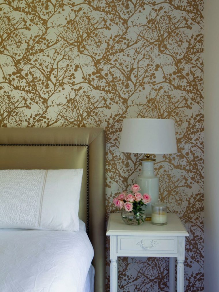 chambre moderne papier peint design idée décoration intérieure originale 