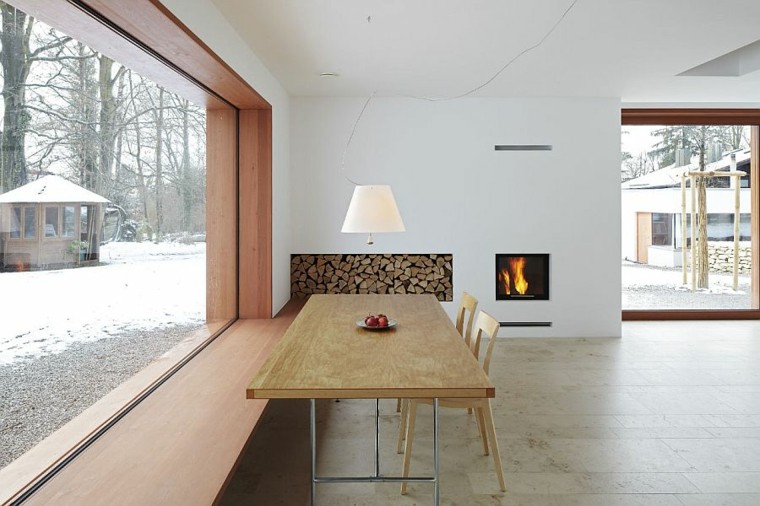 salle à manger intérieur design table en bois chaise luminaire design