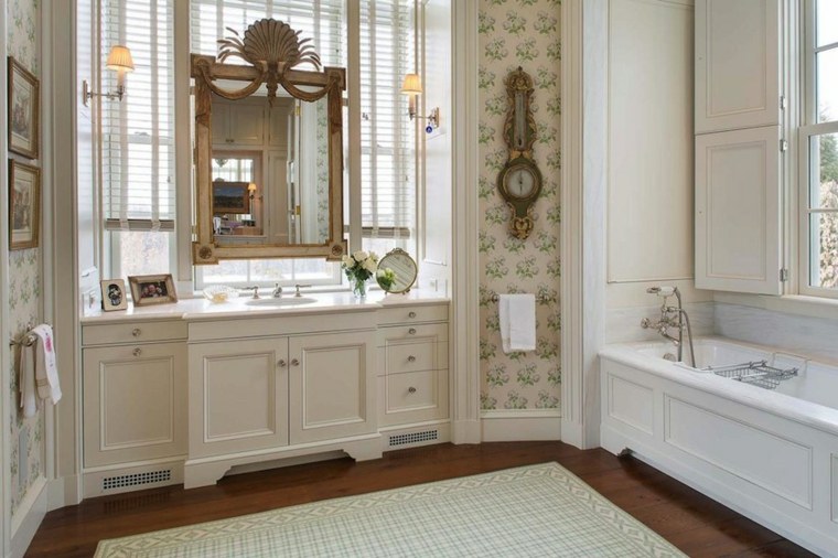 chambre salle de bain aménagement design miroir papier peint baignoire chambre avec dressing et salle de bain