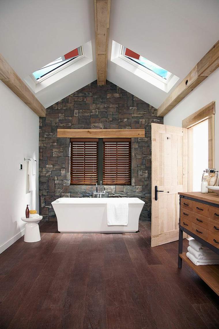 salle de bain pierre meubles bois