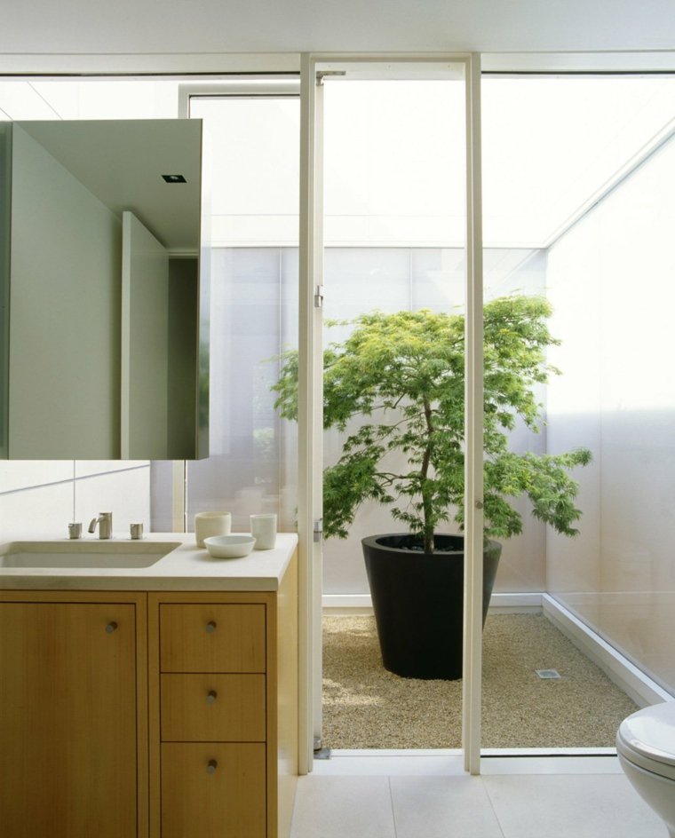 salles bains deco zen petits jardins
