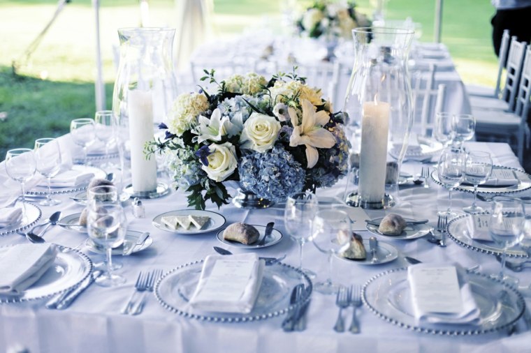 table mariage deco fleurs bougies