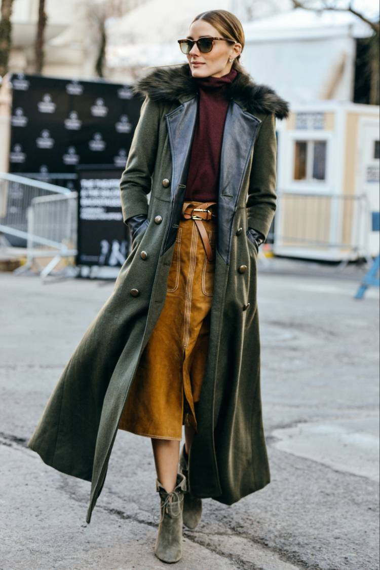 tenue femme moderne manteau cuir