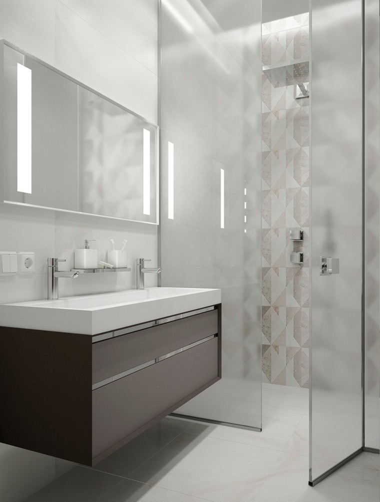 aménager son intérieur salle de bain design cabine douche idée miroir meuble salle de bains