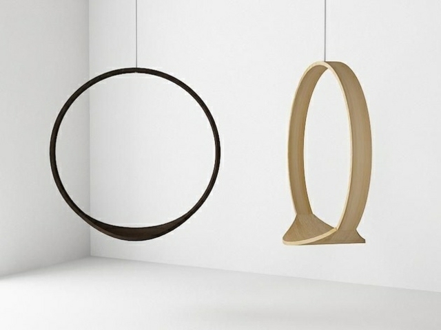 balançoire en bois design idée intérieur fauteuil suspendu objet design contemporain