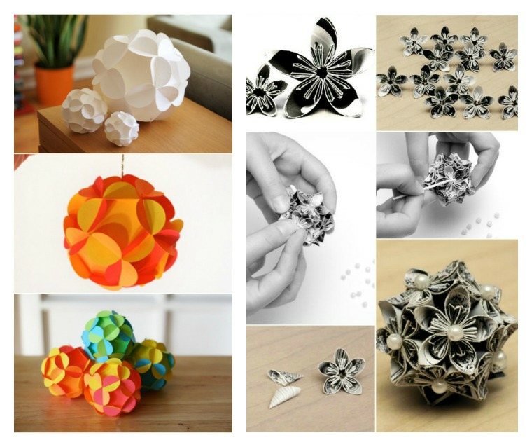 noël décoration bricolage boule papier design idée déco moderne