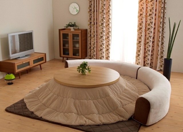 kotatsu futon tatami table japonaise lit chauffage integré 