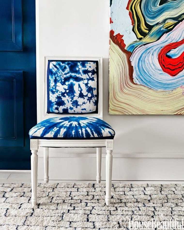 teinture pour tissus idée chaise design décoration moderne tableau mur 
