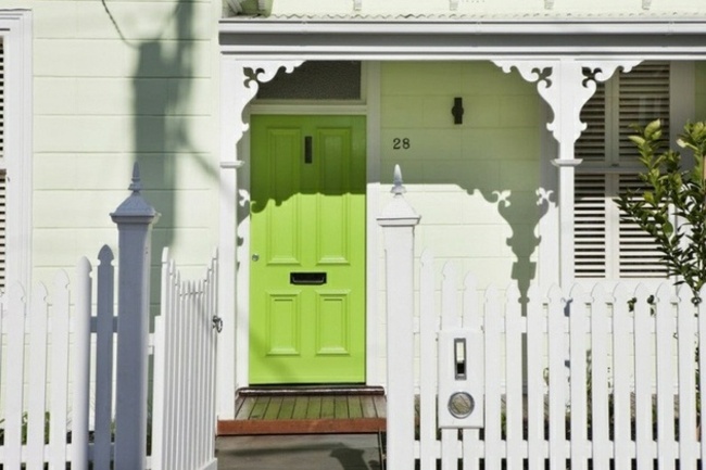 deco exterieur maison vert blanc