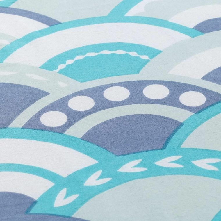 intérieur chambre bébé texture design motif bleu the land of nod 