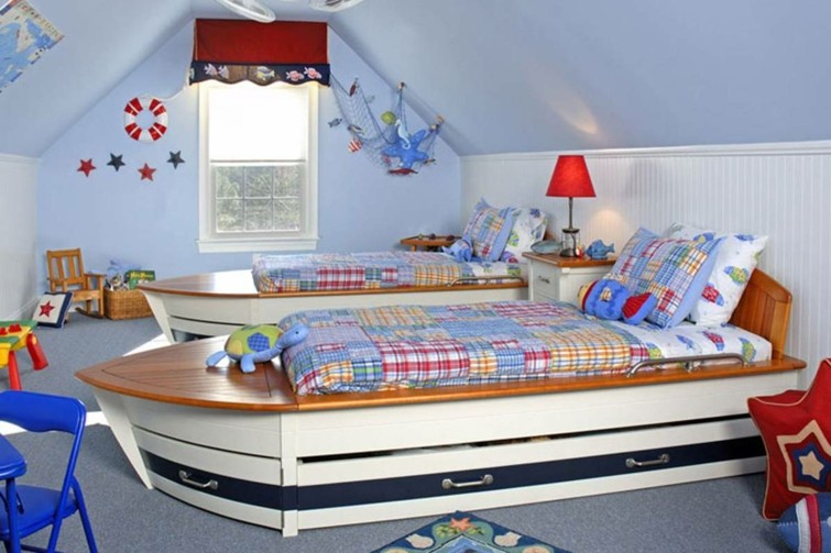 decoration chambre garçon lit bateau