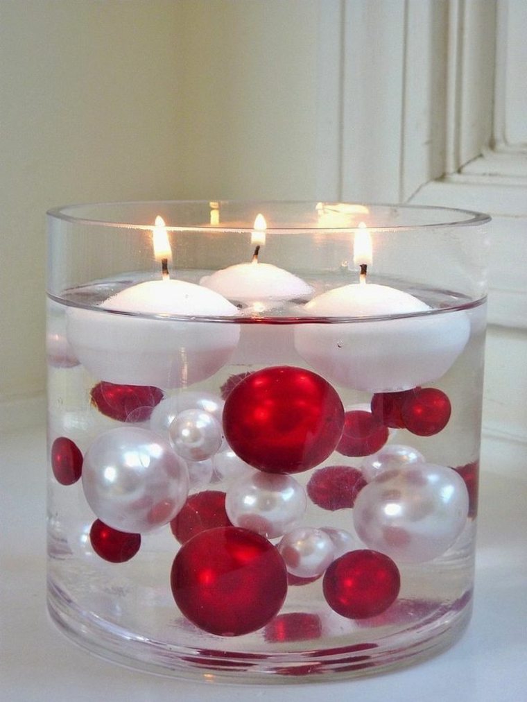 bougies flottantes idée déco porte-bougie en verre design table de noël 