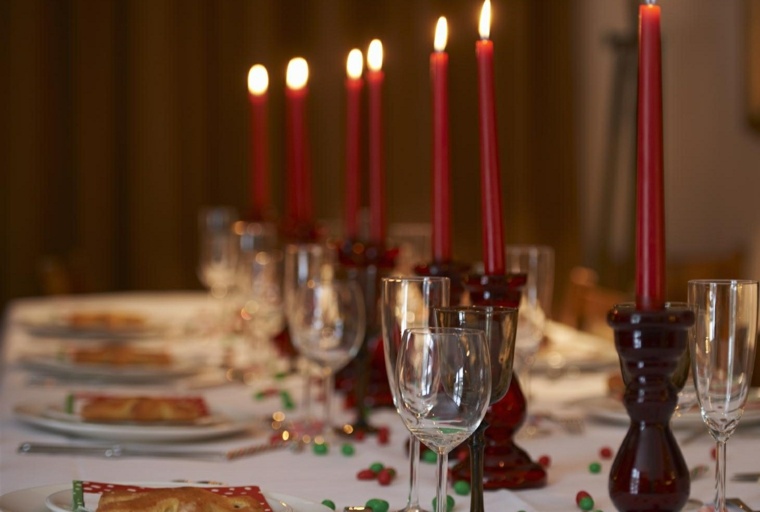 décoration table Noël bougies