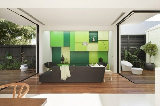 décoration vert design moderne salon