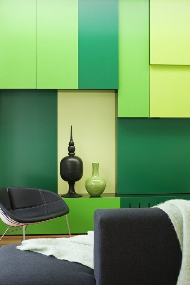 décoration vert meubles salon design