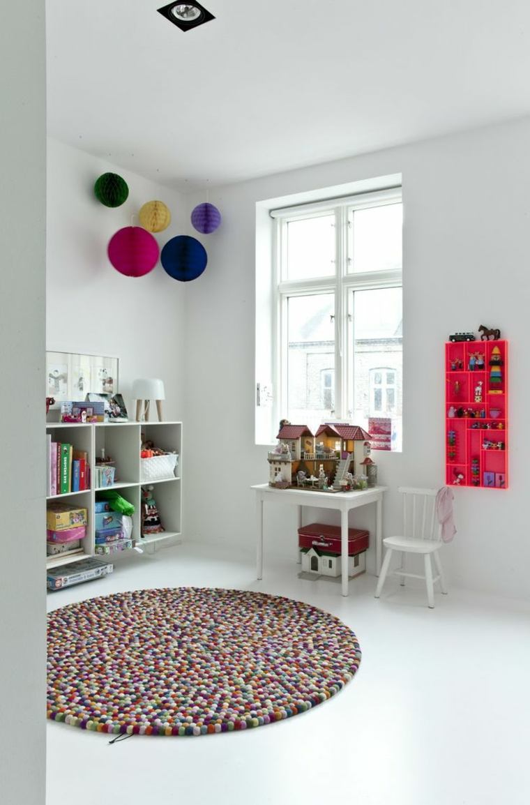 suspension chambre enfant éclairage idée déco tapis de sol aménagement chambre enfant design 