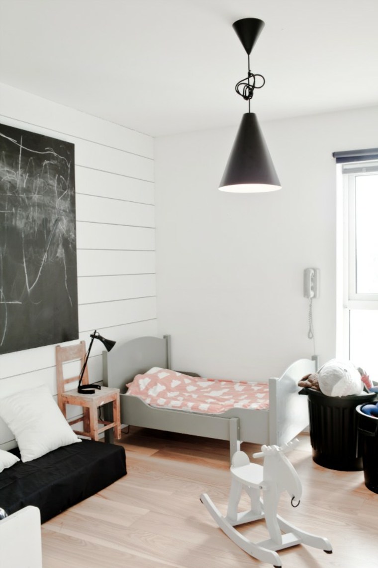 suspension chambre enfant noire design idée intérieur scandinave