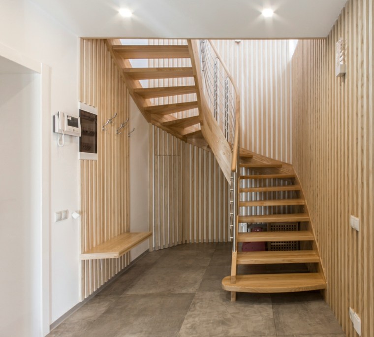 intérieur moderne minimaliste design scandinave à moscou design escalier bois ruetemple