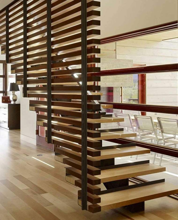 escalier design bois moderne