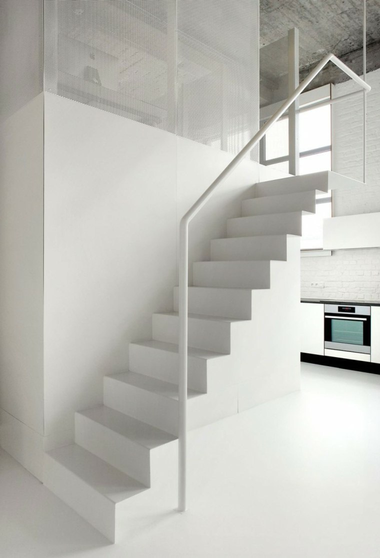 escalier design minimaliste blanc