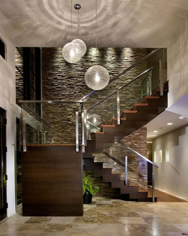 escalier design moderne bois verre