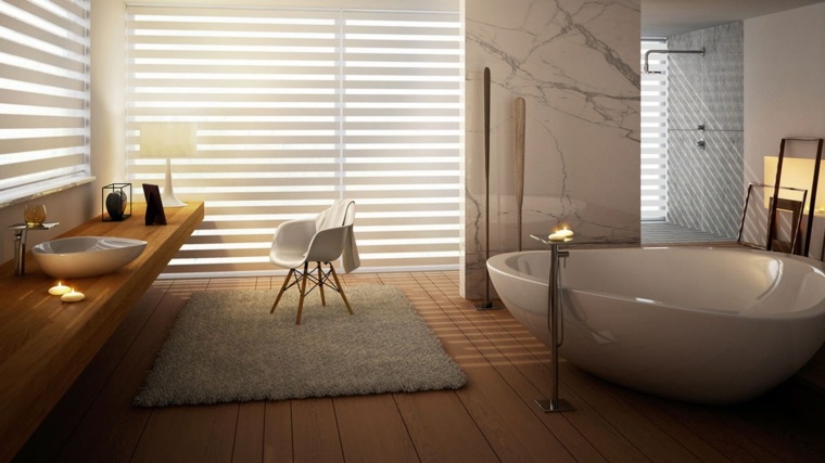 idees salle de bain baignoire style moderne
