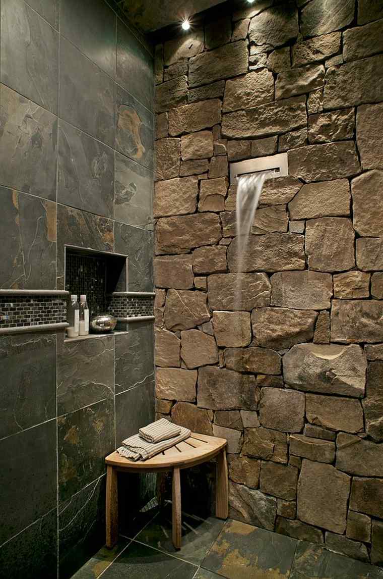 idee decoration salle bains parement en pierre
