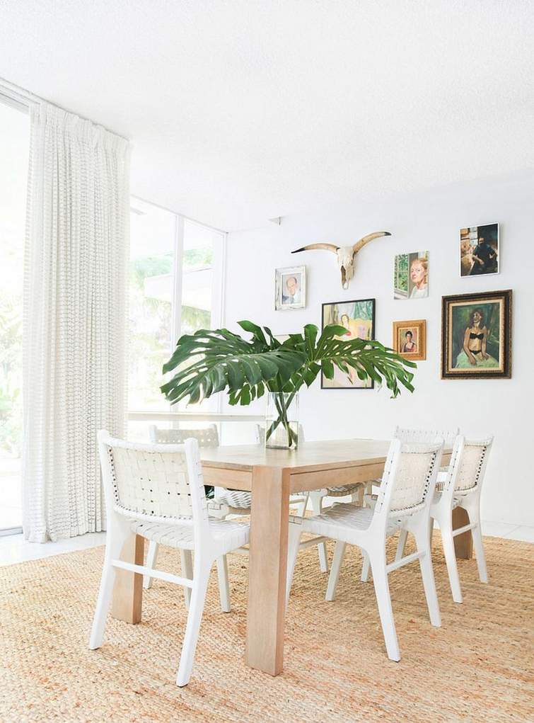 idée décoration salle à manger chaises blanches