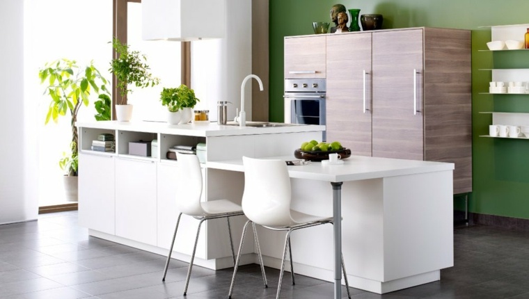 cuisine ikea design idée aménagement chaise blanche déco plantes cuisine idée meuble pas cher ikea
