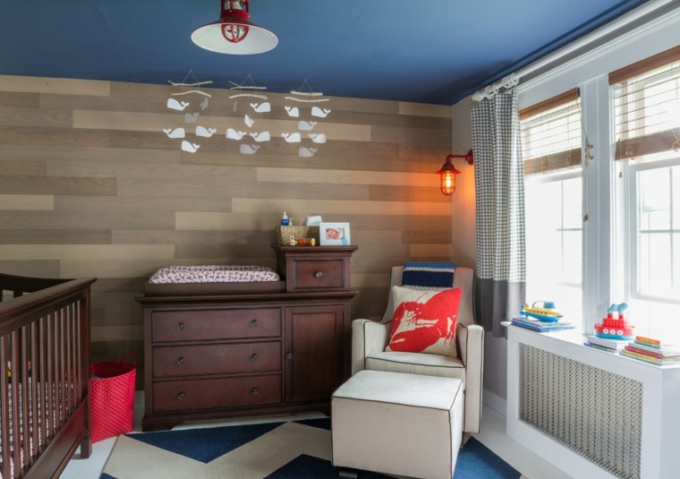cache radiateur classique bois design chambre à coucher fauteuil blanc coussins meuble bois desing idée mur carrelage fenetre design 