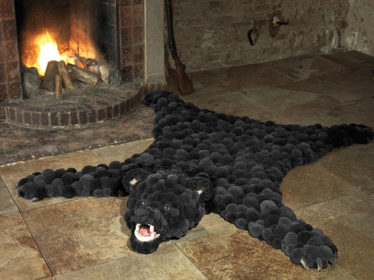 tapis pour chambre enfant idée tapis noir intérieur cheminée 