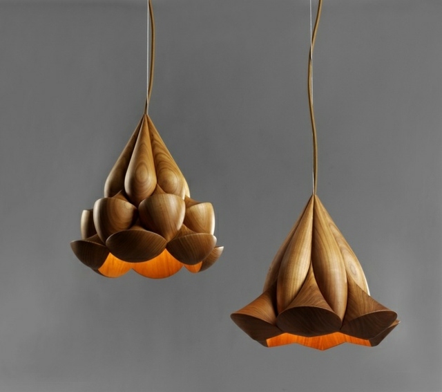 luminaire suspendu en bois design moderne contemporain idée suspension éclairage -laszlo-tompa-bois
