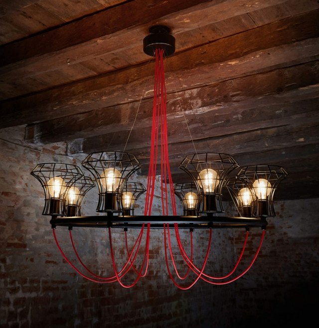 luminaire style industriel suspension design italien