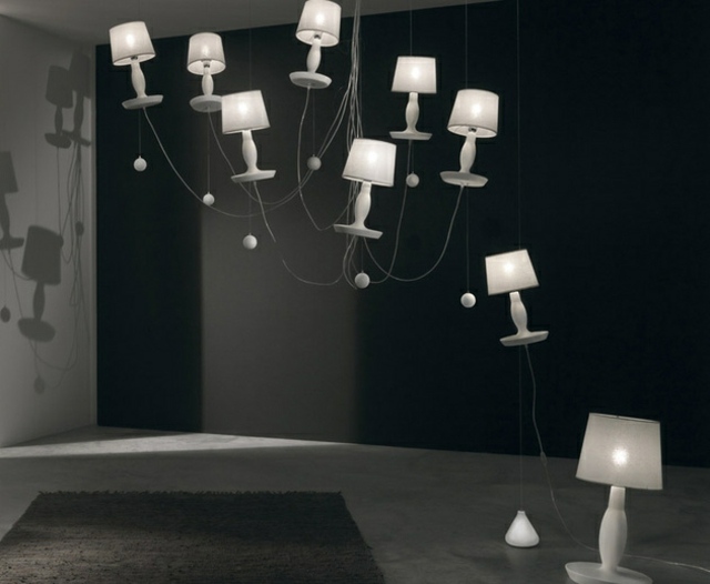 design luminaire suspension moderne idée intérieur éclairage original