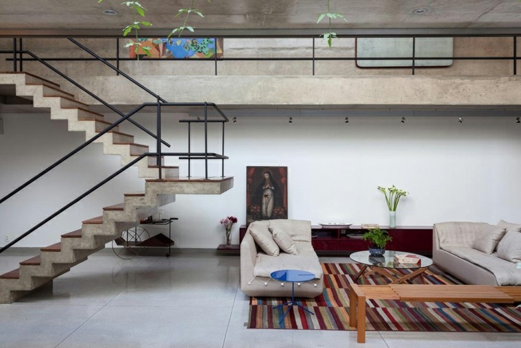 intérieur maison contemporaine design aménagement salon canapé design design sao paulo brésil cr2 arquitetura