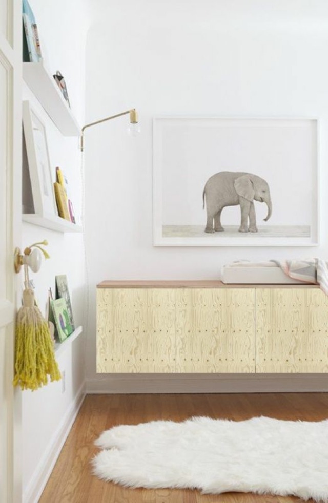 meuble ikea besta idée rangement couloirs tableau mur design étagères