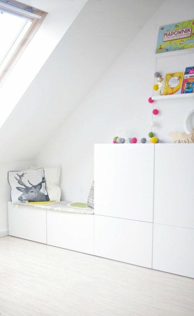 meuble besta chambre enfant idée rangement coussins étagères design tiroirs