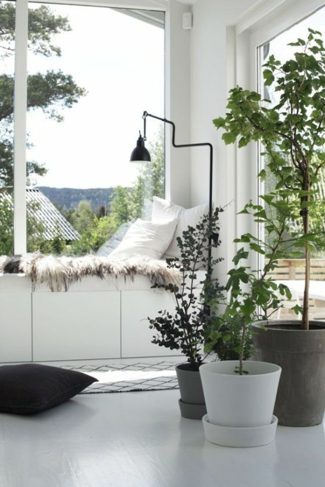 meuble ikea besta design coin lecture coussins déco plantes design moderne idée