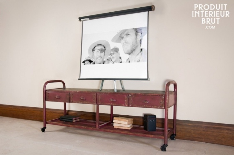 meuble-tv design moderne style industriel déco mur idée aménagement design