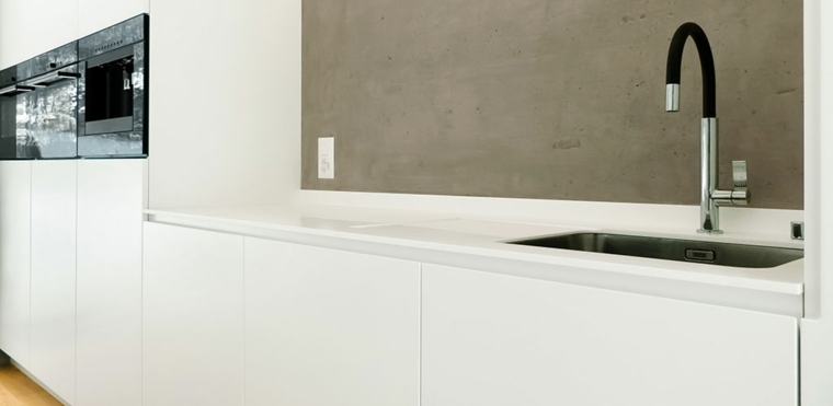 meubles blancs cuisine design contemporain
