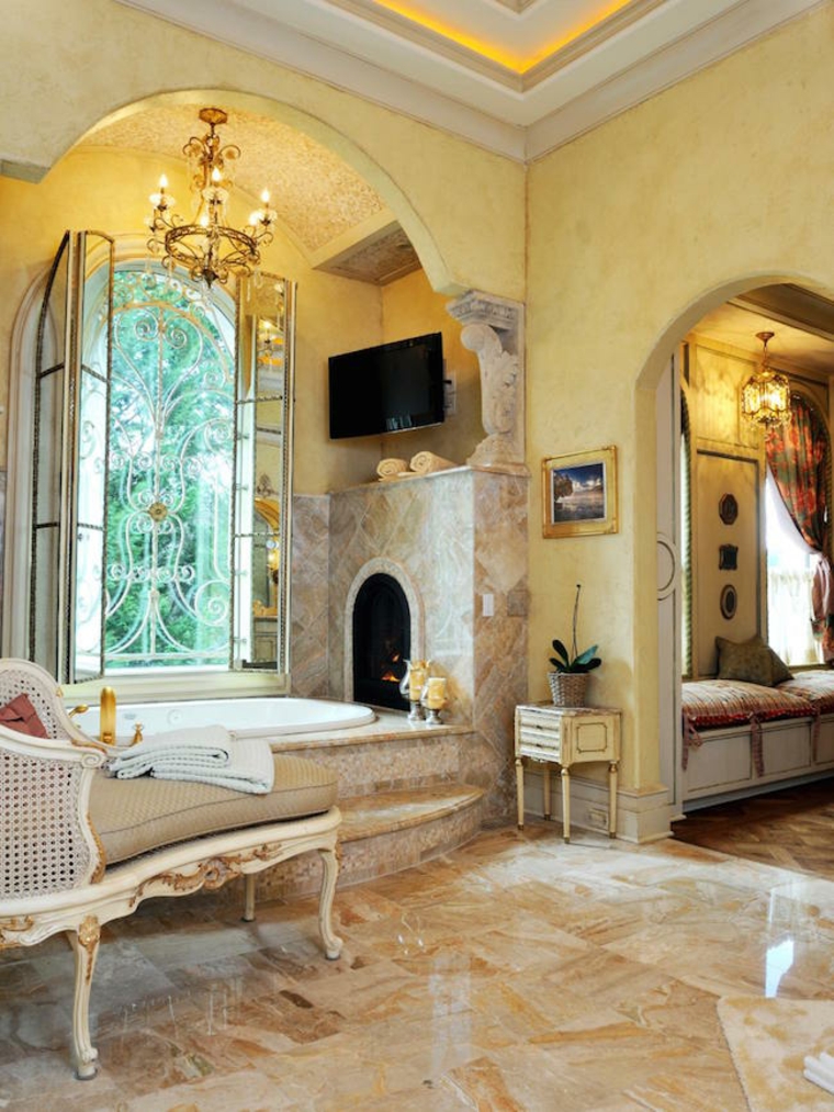 modeles salle de bains luxe cheminees baroques