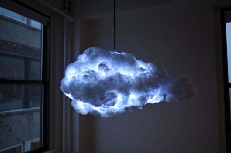 suspension chambre enfant design nuage luminaire 